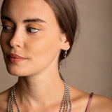 Beads 3mm Earrings in Silver, Long