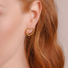 Mini Amore Stud Earrings in Gold