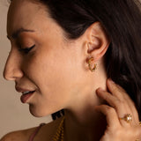Beads 3mm Hoop Earrings in Gold