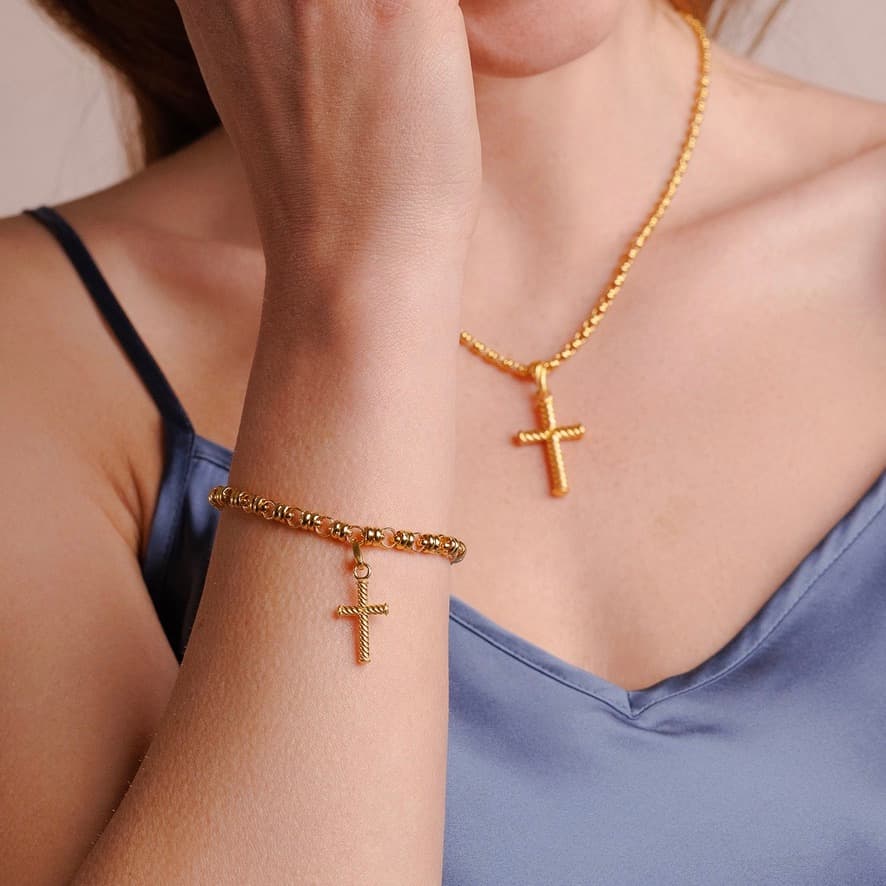 Cross Charm in Gold