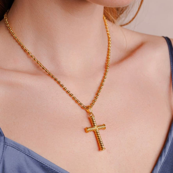 Large Lonestar Cross Pendant in Gold