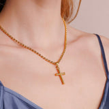 Small Lonestar Cross Pendant in Gold