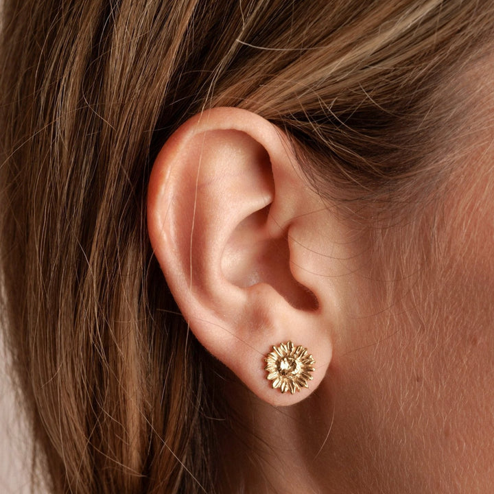 Sunflower Studs Earrings in Gold