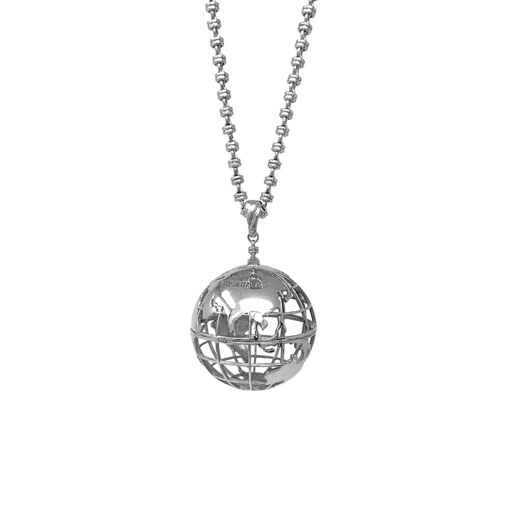 Large Globe Pendant in Silver