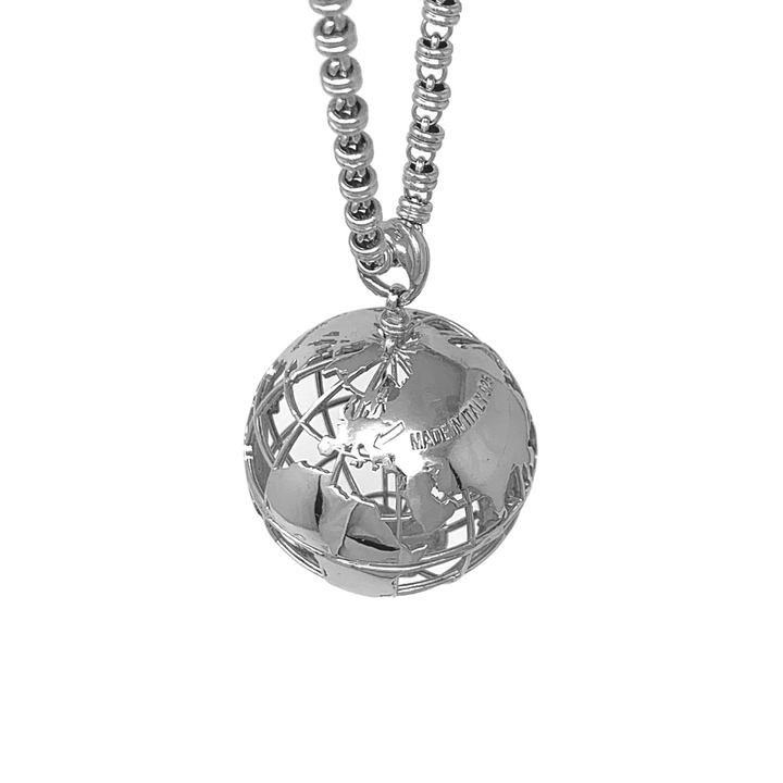 Large Globe Pendant in Silver