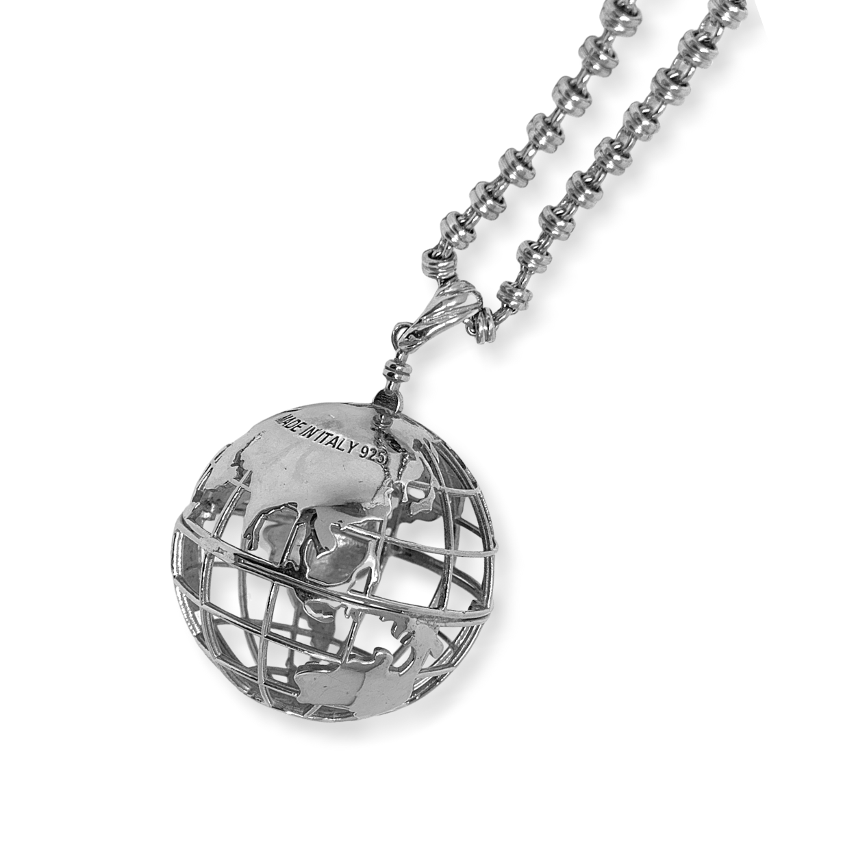 Large Globe Pendant in Silver