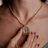 Filary Pendant in Silver & Gold with Grapes Coin