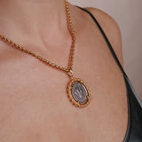 Filary Pendant in Silver & Gold with Bee Coin