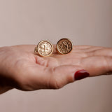 Cortona Coin Cufflinks in Gold