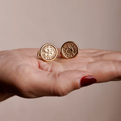 Cortona Coin Cufflinks in Gold