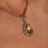 Filary Drop Pendant in Silver with Prasiolite