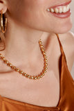 Hammered Beads Necklace in Gold