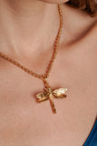 Medium Dragonfly Pendant in Gold