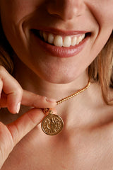 Cortona Coin Pendant in Gold