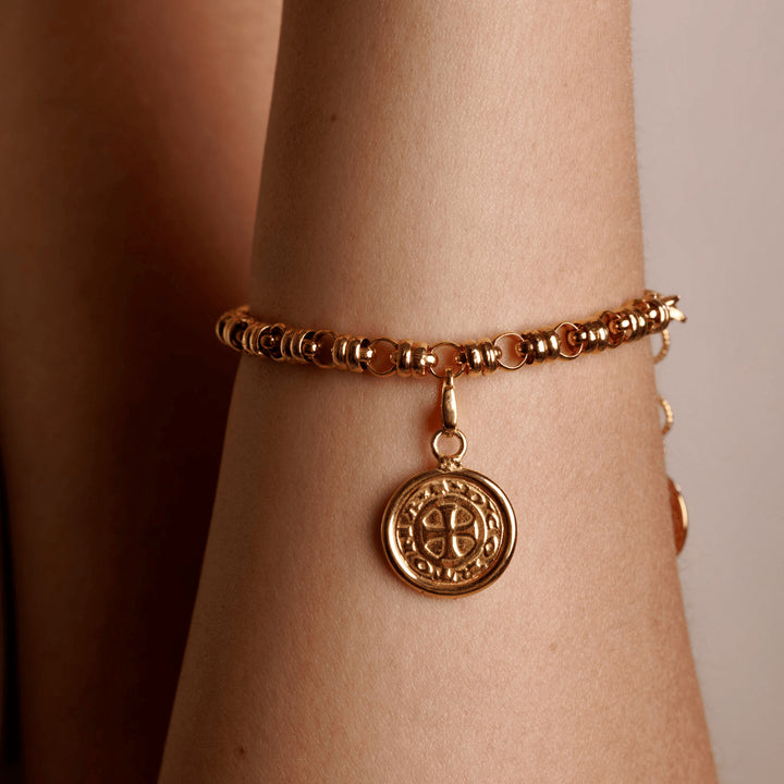 Cortona Coin Charm in Gold