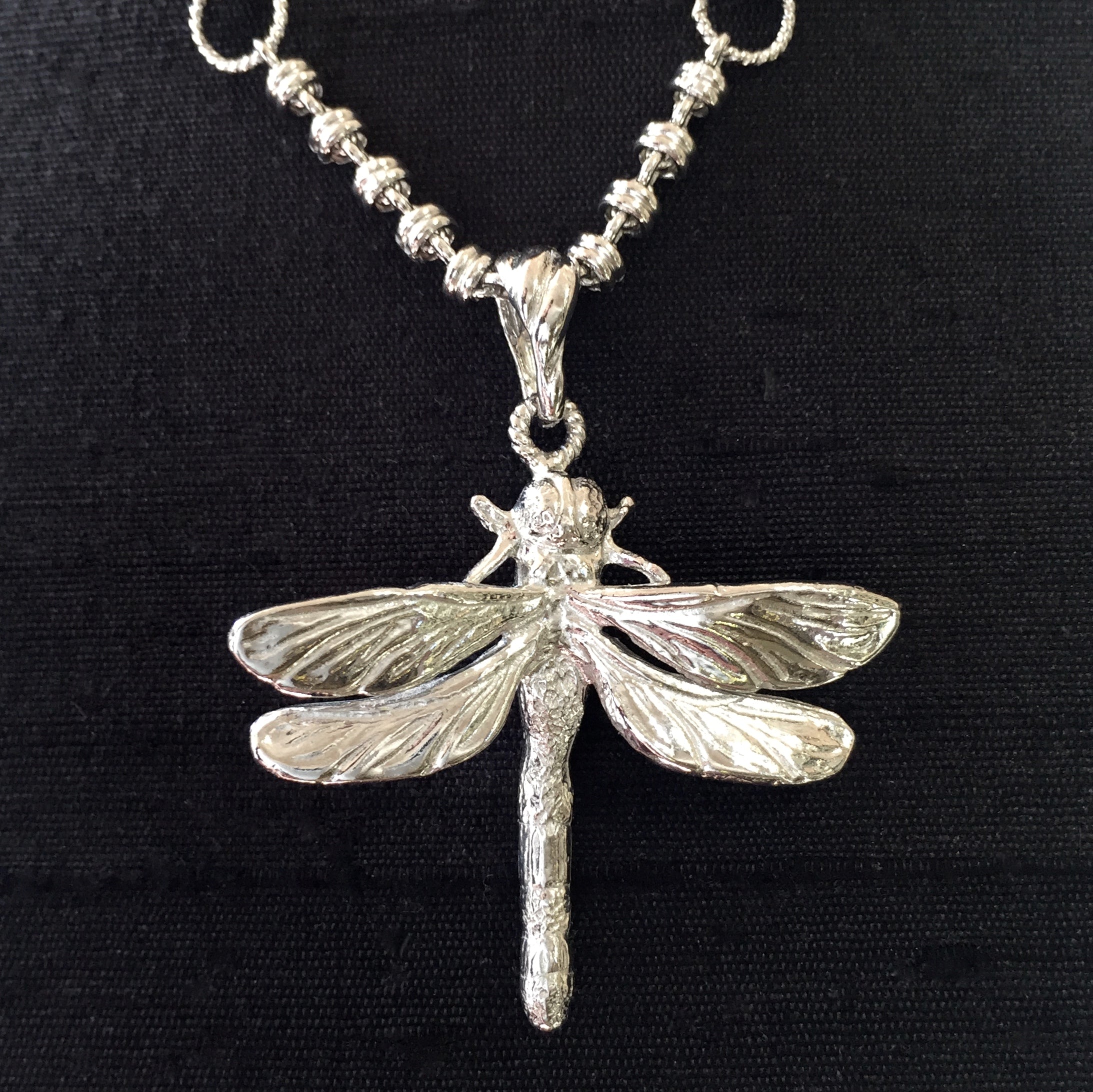Medium Dragonfly Pendant in Silver