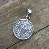 Cortona Coin Pendant in Silver