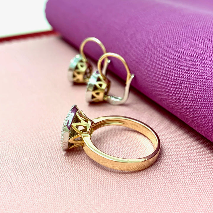 Wish Earrings in 18K Rose Gold & White Gold