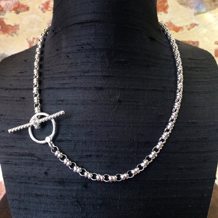 Links 5mm Toggle Necklace in Silver