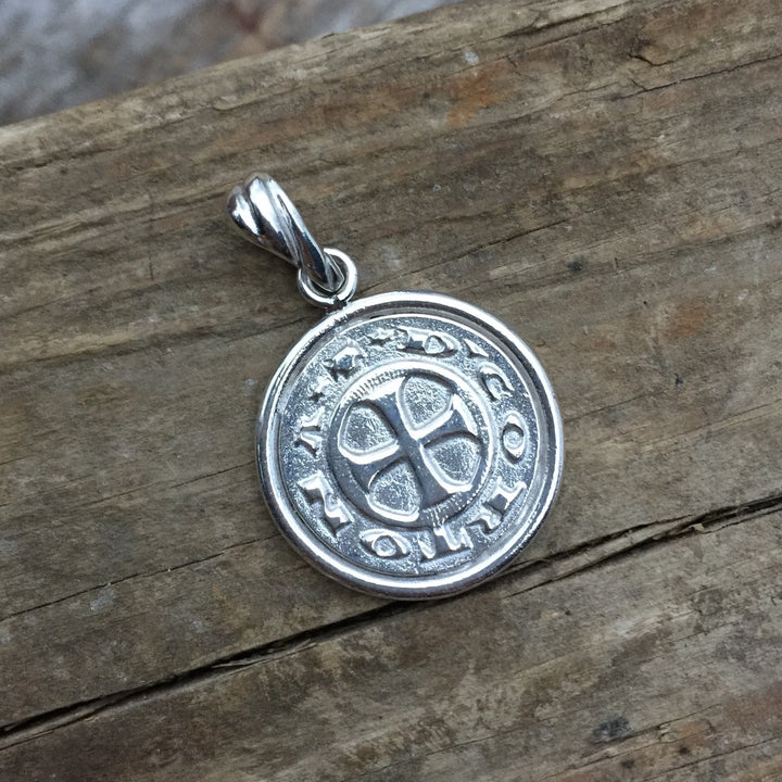 Cortona Coin Pendant in Silver