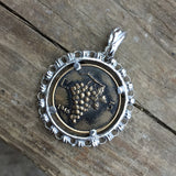 Filary Pendant in Gold & Silver with Grapes Coin