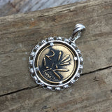 Filary Pendant in Gold & Silver with Bee Coin
